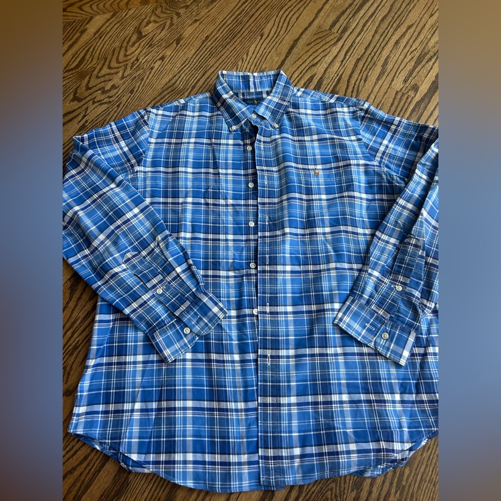 Ralph Lauren Blue Checkered Men's Shirt